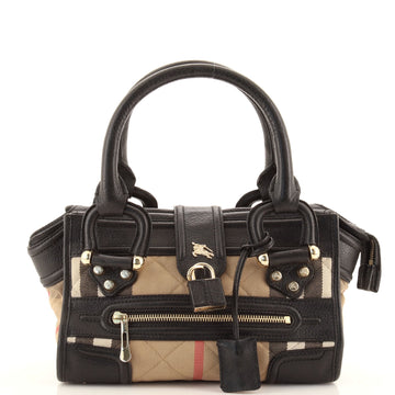 Burberry Manor Bag Quilted House Check Canvas with Leather Large