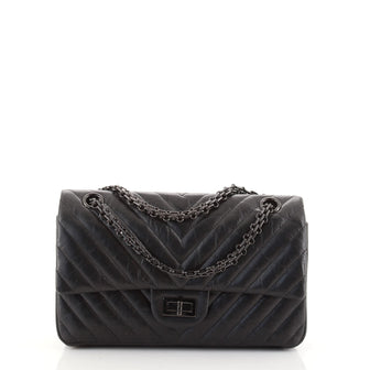 Chanel Black 2.55 Reissue Chevron Quilted Calfskin Leather So Black 225  Flap Bag - Yoogi's Closet