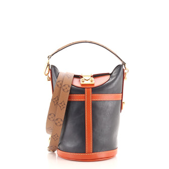 Louis Vuitton Duffle Handbag Leather with Reverse Monogram Canvas