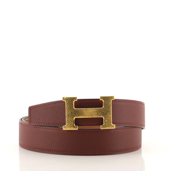 Hermes Constance Martelee H Reversible Belt Leather with Hammered Hardware Medium