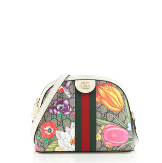 Gucci Ophidia Dome Shoulder Bag Printed GG Coated Canvas Small