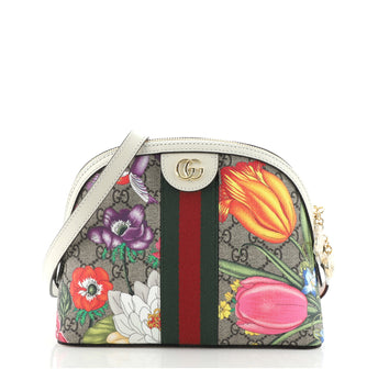 Gucci Ophidia Dome Shoulder Bag Printed GG Coated Canvas Small