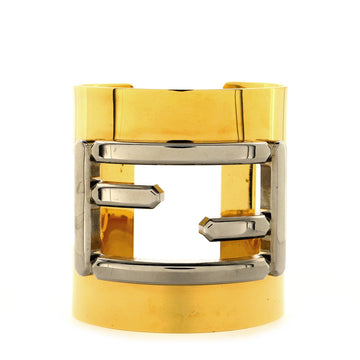 Fendi Zucca Cutout Cuff Bracelet Metal