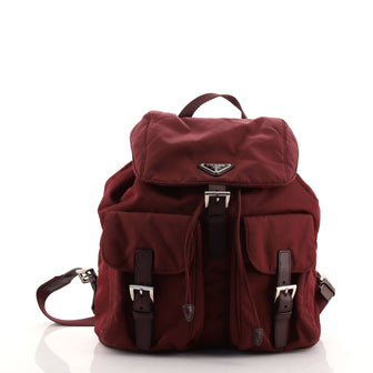 Prada Double Front Pocket Backpack Tessuto Medium
