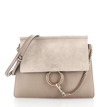 Chloe Faye Shoulder Bag Leather and Suede Medium