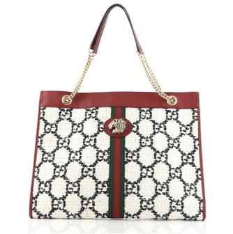 Gucci Rajah Chain Tote GG Tweed Large
