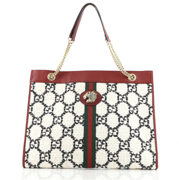 Gucci Rajah Chain Tote GG Tweed Large