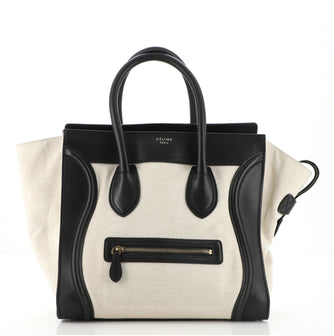 Celine Luggage Bag Canvas and Leather Mini