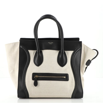 Celine Luggage Bag Canvas and Leather Mini