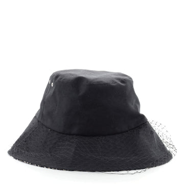 Christian Dior Teddy D Bucket Hat Cotton and Oblique Canvas with Veil
