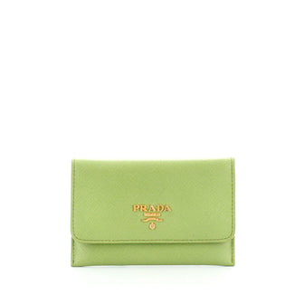 Prada Flap Card Case Saffiano Leather
