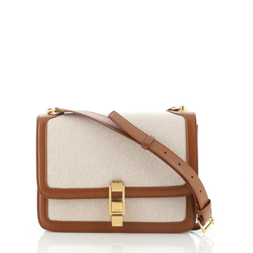 Saint Laurent Carre Satchel Canvas with Leather Medium