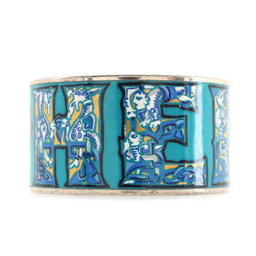 Hermes Bangle Bracelet Printed Enamel Extra Wide