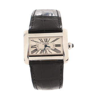 Cartier Tank Divan Automatic Watch Stainless Steel and Alligator 38