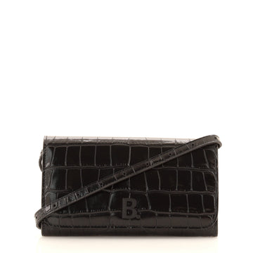 Balenciaga Touch B. Crossbody Bag Crocodile Embossed Leather Mini