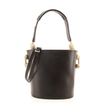 Prada Tambour Bucket Bag Leather with Rope Detail Medium
