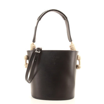 Prada Tambour Bucket Bag Leather with Rope Detail Medium