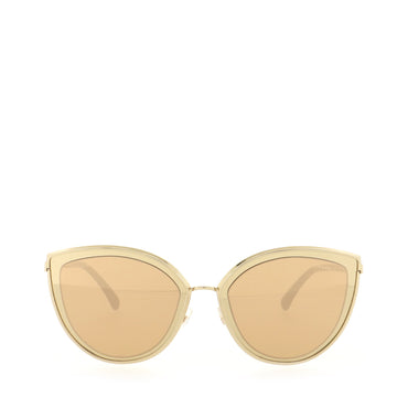 Chanel 18K Gold Cat Eye Sunglasses Metal