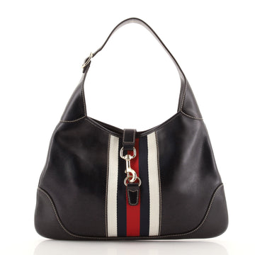 Gucci Web Jackie O Bouvier Hobo Leather Large