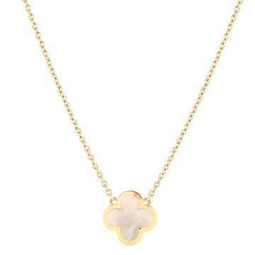 Van Cleef & Arpels Pure Alhambra 18k Yellow and Mother of Pearl Necklace