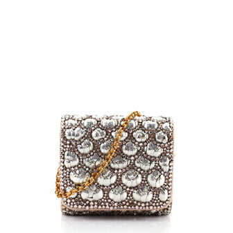 Dolce & Gabbana Chain Full Flap Bag Embellished Satin Small