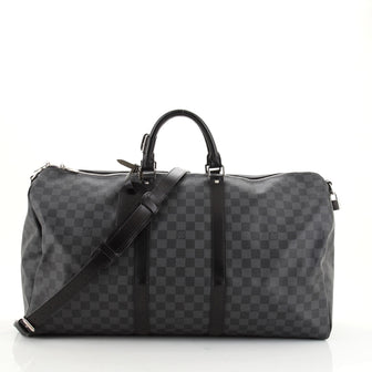 Louis Vuitton Keepall Bandouliere Bag Damier Graphite 55