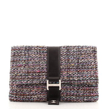 Chanel Grip Clutch Quilted Tweed