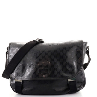 Gucci Double Buckle Messenger Bag GG Imprime Large