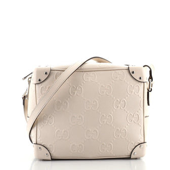 Gucci Trunk Shoulder Bag GG Embossed Leather