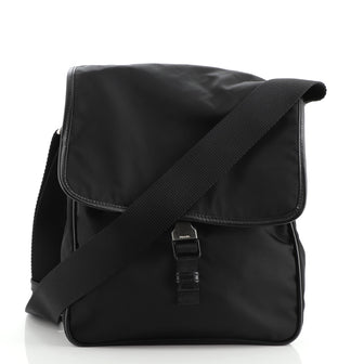 Prada Zip Buckle Messenger Bag Tessuto Small