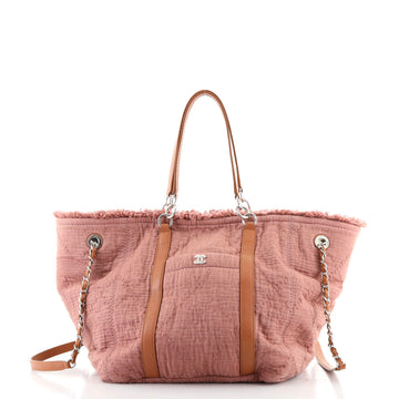 Chanel Double Face Deauville Tote Fringe Quilted Canvas Small