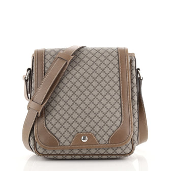 Gucci Snap Flap Messenger Bag Diamante Coated Canvas Medium