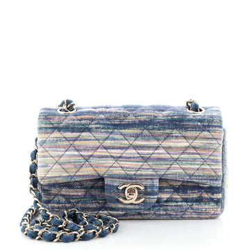 Chanel Classic Single Flap Bag Multicolor Quilted Denim Mini