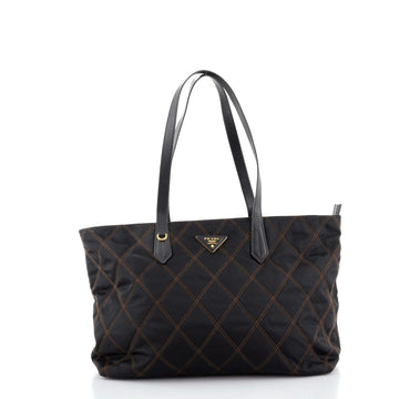 Prada Impunto Zip Tote Quilted Tessuto Large