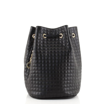 Celine C Charm Bucket Backpack Quilted Leather Small