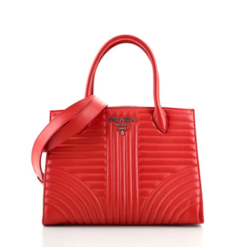 Prada Convertible Open Tote Diagramme Quilted Leather Medium