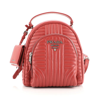Prada Front Pocket Backpack Diagramme Quilted Leather Small