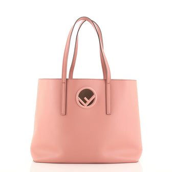 Fendi Logo Shopper Tote Leather