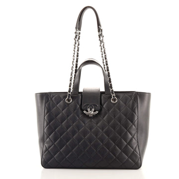 Chanel CC Box Shopping Tote Quilted Caviar Large