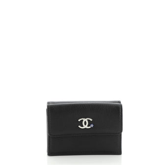 Chanel CC Trifold Flap Wallet Goatskin Small