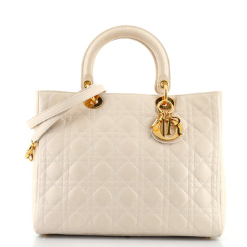 Christian Dior Vintage Lady Dior Bag Cannage Quilt Lambskin Large