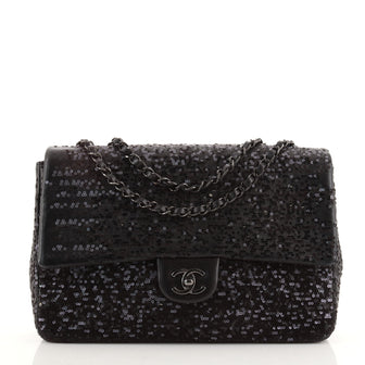 Chanel Moonlight On The Water Flap Bag Sequins Jumbo