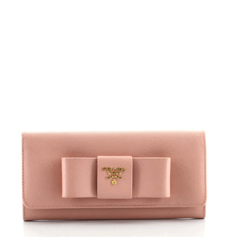 Prada Bow Flap Wallet Saffiano Leather Long