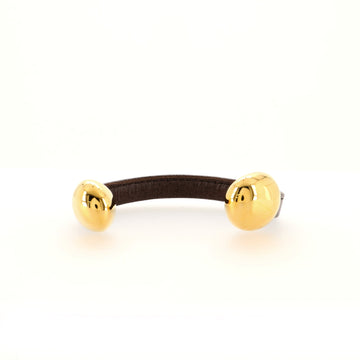 Bottega Veneta Spherical Stopper Cuff Bracelet Leather and Metal