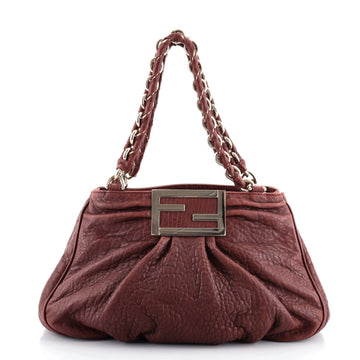 Fendi Mia Tote Pebbled Leather Medium