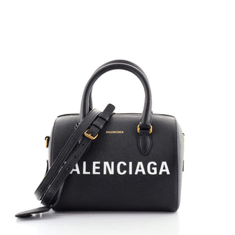 Balenciaga Logo Ville Bowling Bag Leather Small