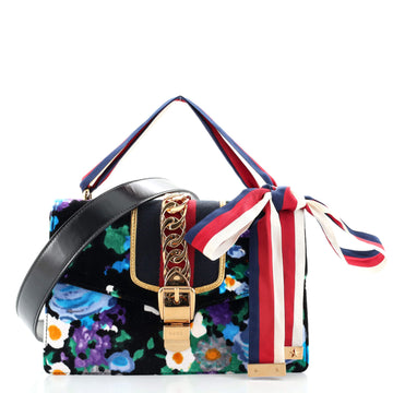 Gucci Sylvie Shoulder Bag Printed Velvet Small