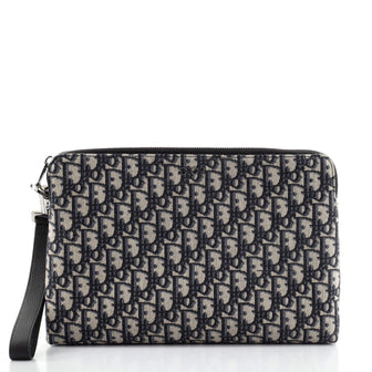 Christian Dior Wristlet Pouch Oblique Canvas