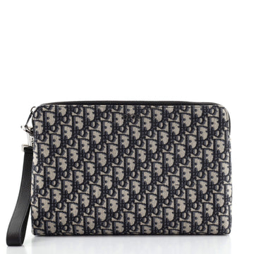 Christian Dior Wristlet Pouch Oblique Canvas