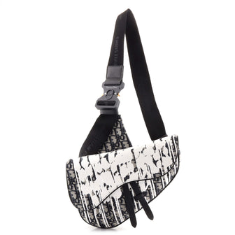 Christian Dior Saddle Crossbody Bag Limited Edition Printed Oblique Canvas